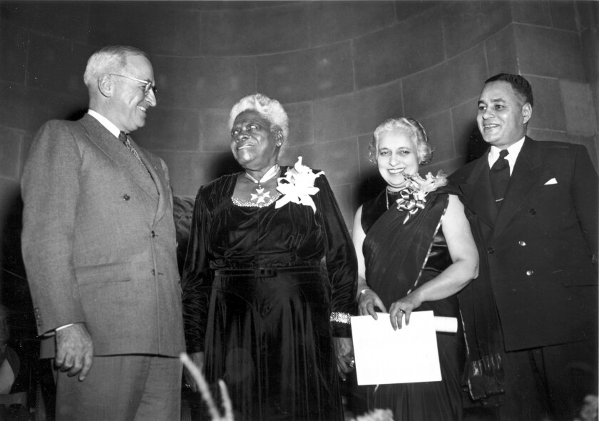President Truman with Mary McLeod Bethune and others