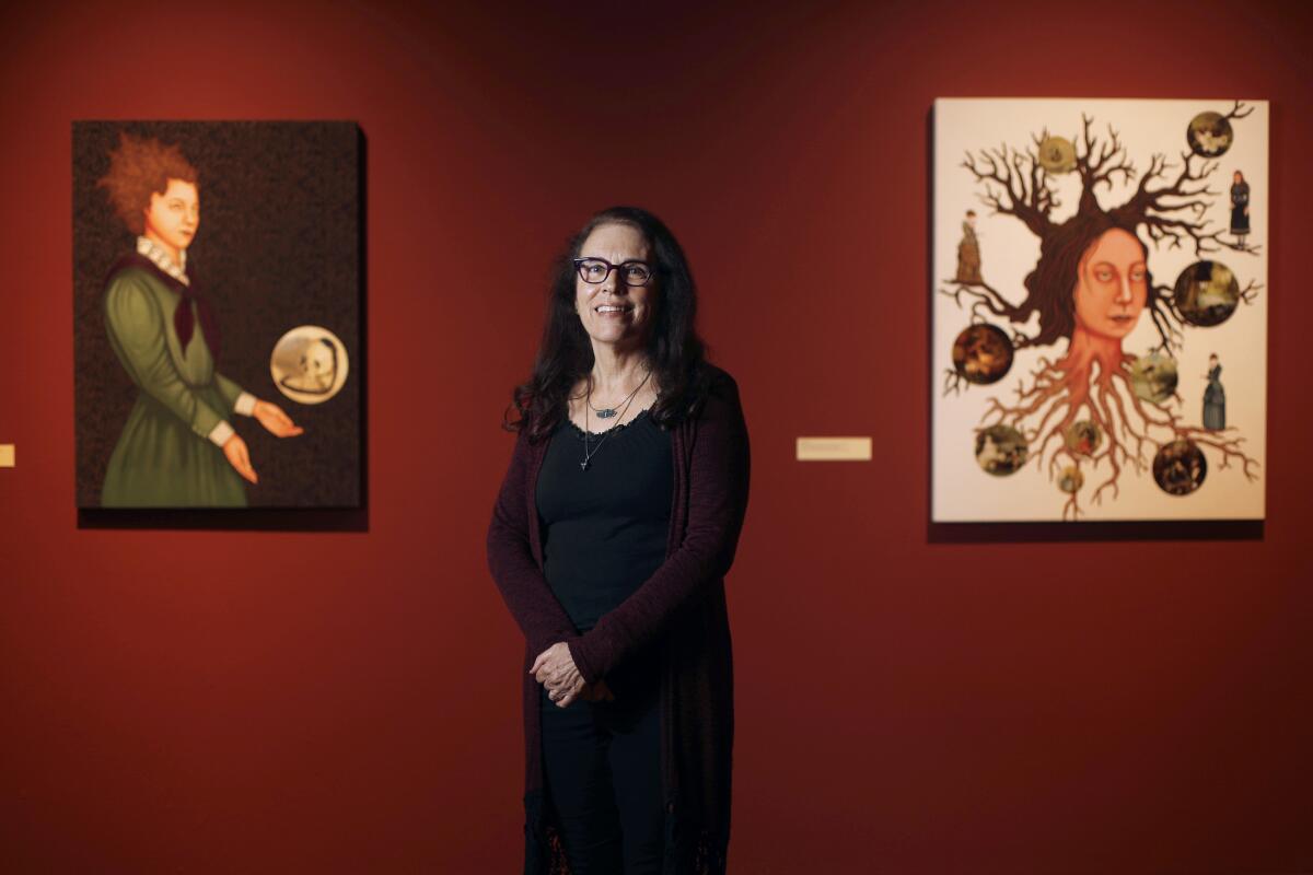 Artist Lezley Saar at California African American Museum in Los Angeles. Saar's exhibit "Salon des Refuses" runs through February 18, 2018.