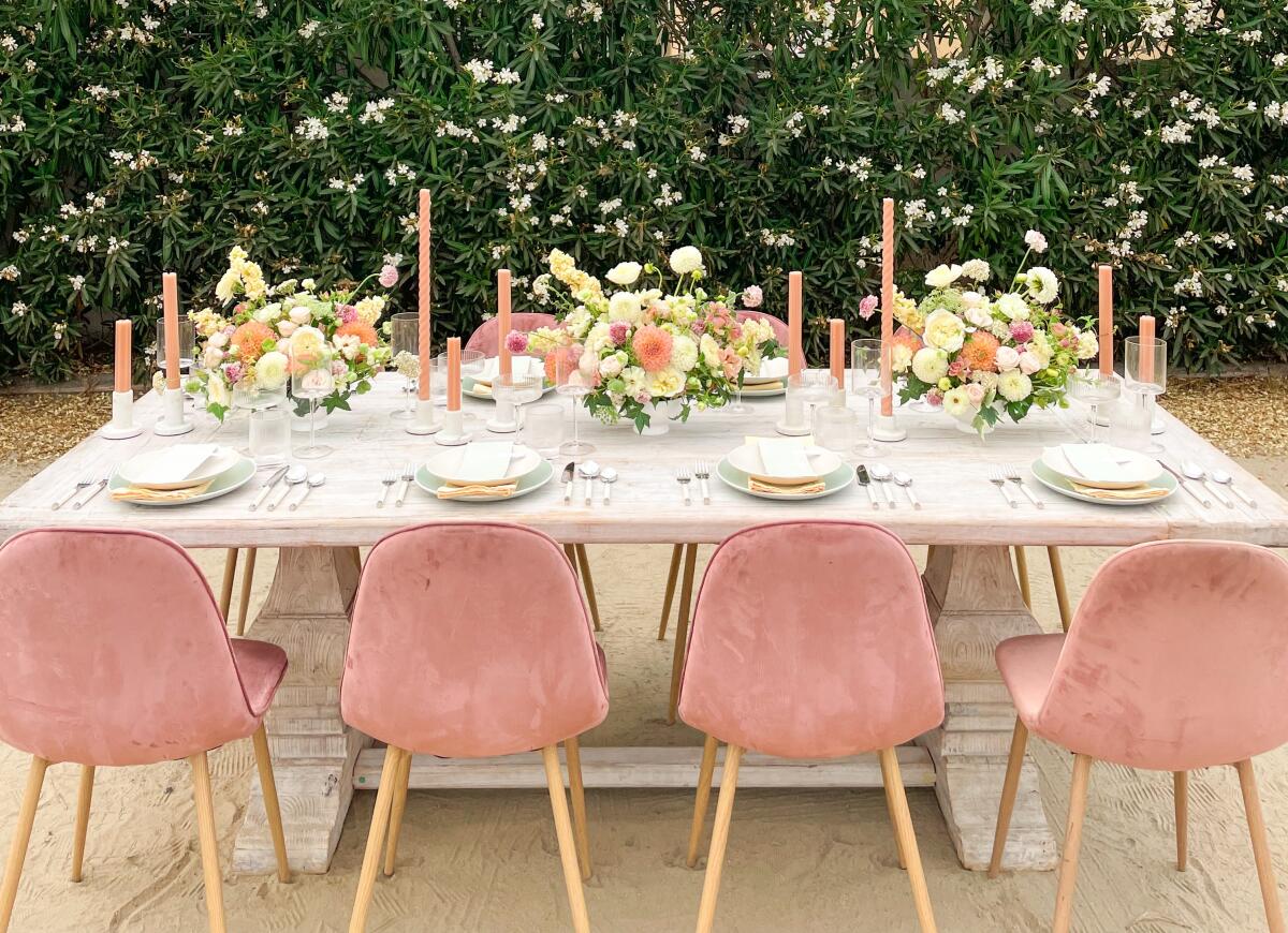 beautiful table with flowers