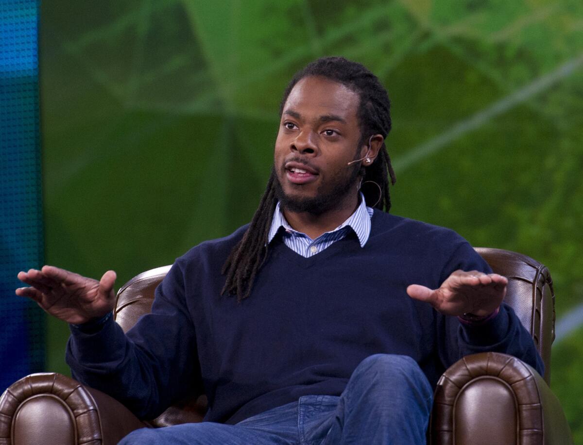 Seattle Seahwaks cornerback Richard Sherman, shown at the Adobe Summit back in March, recently told Time magazine that he believes Clippers owner Donald Sterling would not have been given a lifetime ban in the NFL.