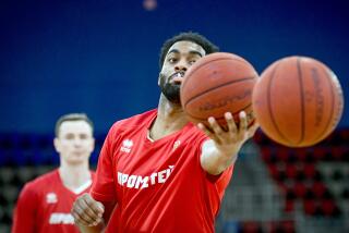 Defender Maurice Creek of SC Prometey warms up before the Ukrainian Basketball SuperLeague match against BC Zaporizhzhia