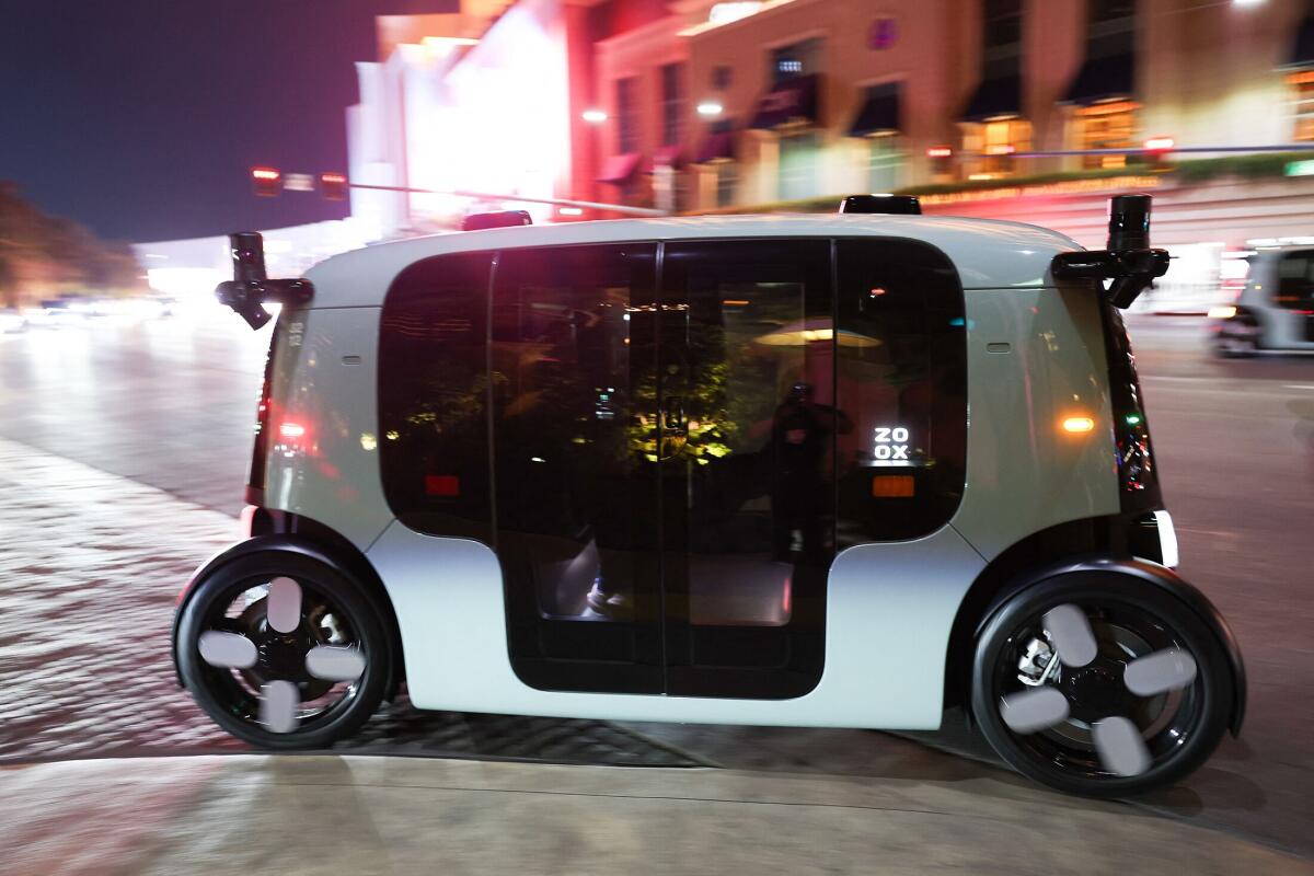 A Zoox robotaxi in Las Vegas.