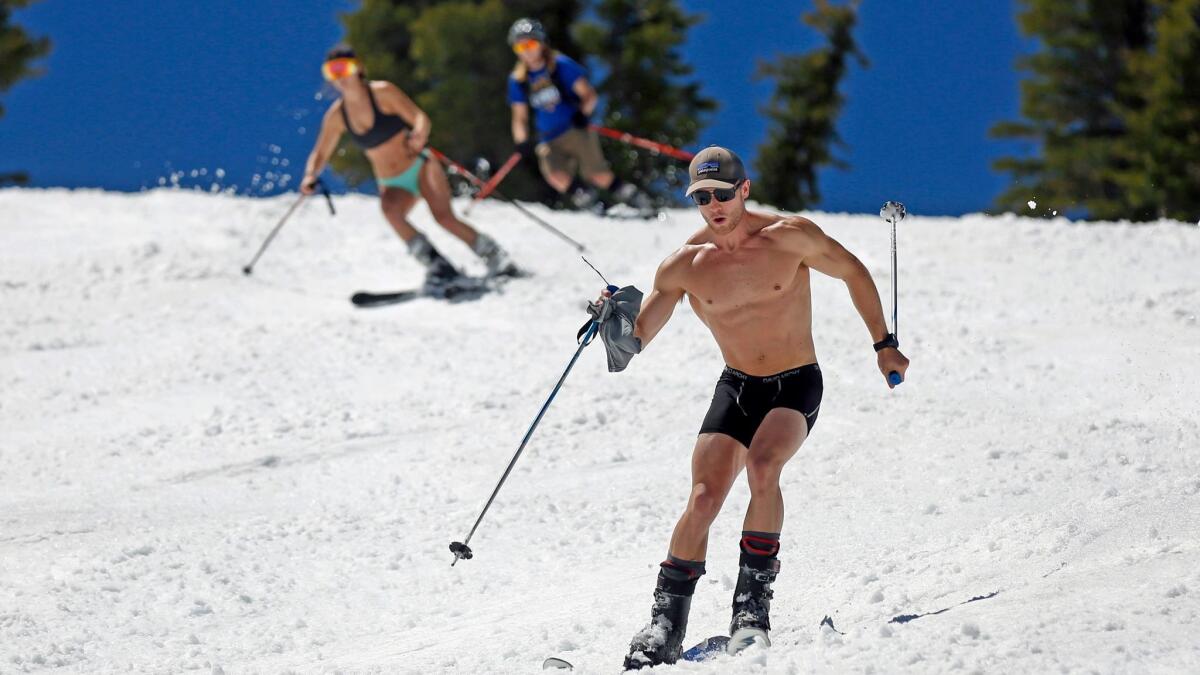 Skiers were at it into the summer at some California resorts, including Squaw Valley, which did not close last season until July 15.