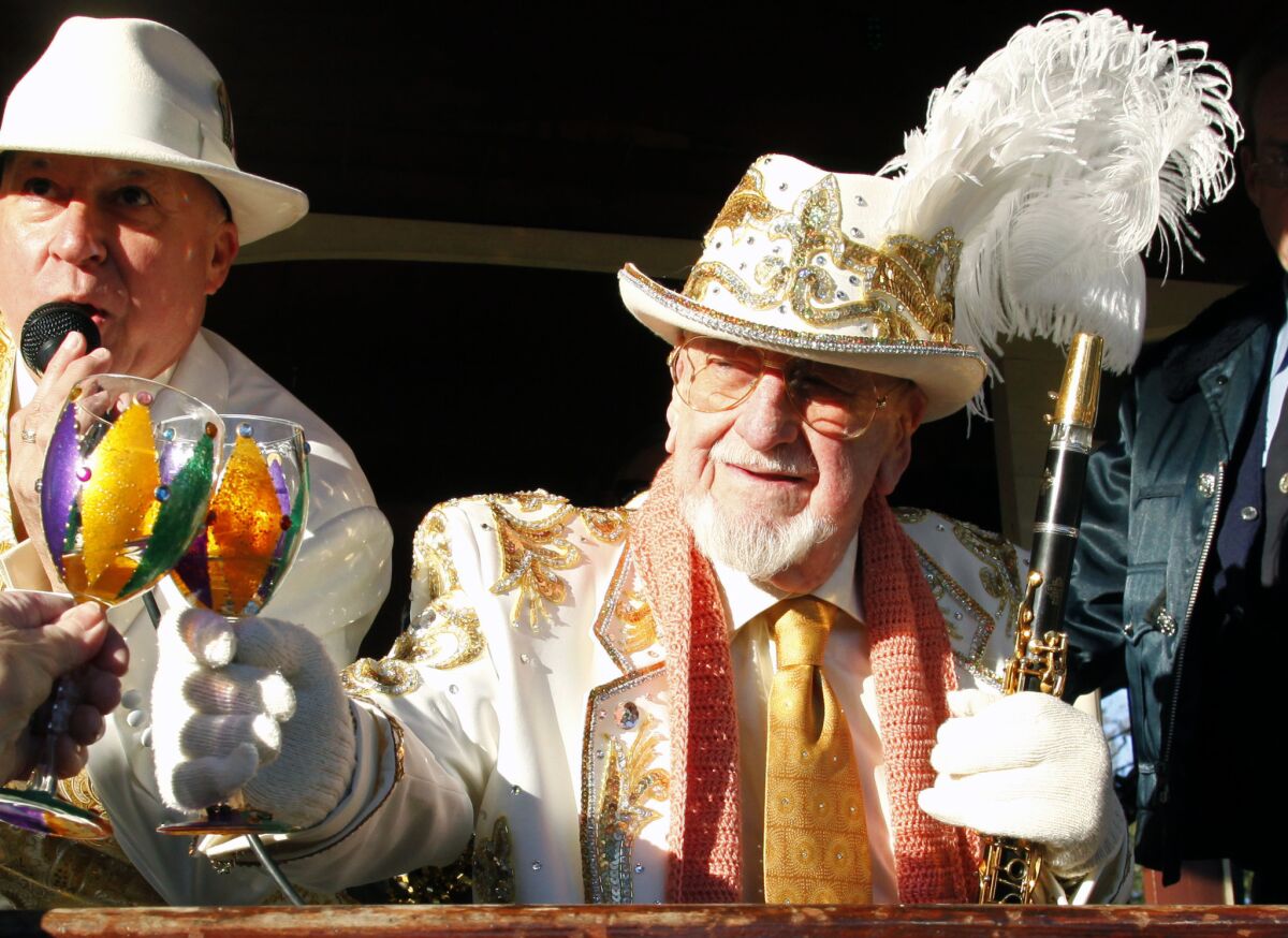 Pete Fountain and his Half Fast Walking Club at Mardi Gras in New Orleans in 2010.