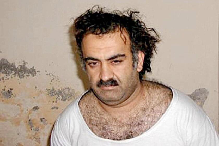 This photo obtained March 1, 2003 shows alleged plotter of the September 11, 2001 attack Khalid Sheikh Mohammed.