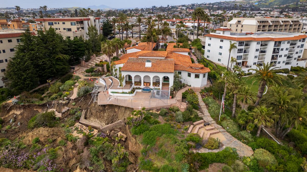 Overhead view of Casa Romantica Cultural Center and Gardens in San Clemente.