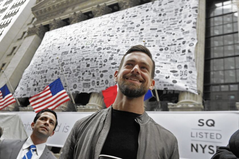 San Francisco-based payments company Square Inc. was priced at $9 a share at its November launch, lower than the expected range of up to $13. Although the shares did shoot up 45% to $13.07 in the first day of trading, they had drifted down to $12.60 as of Thursday. Above, Square CEO Jack Dorsey.