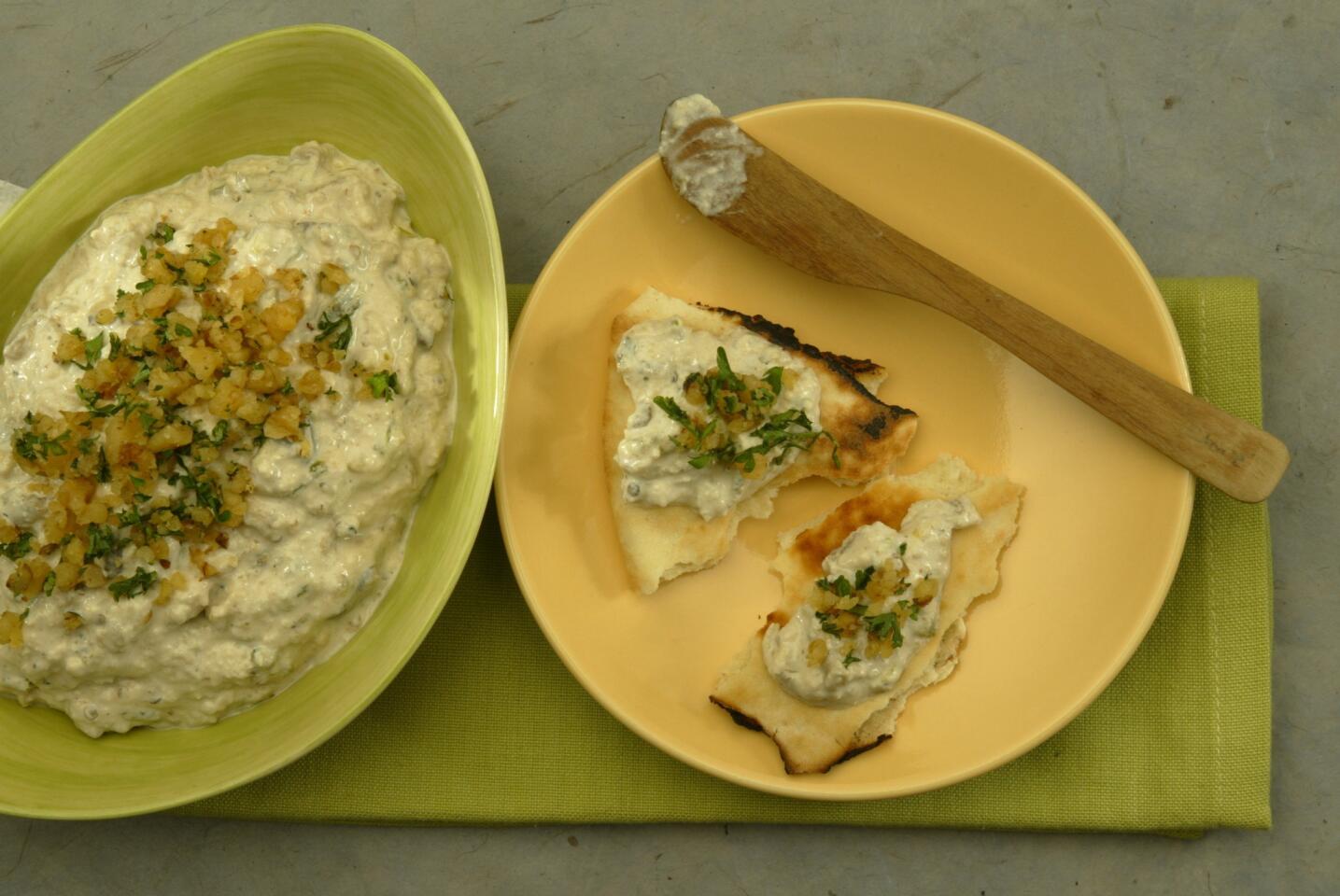 Roast eggplant with walnuts