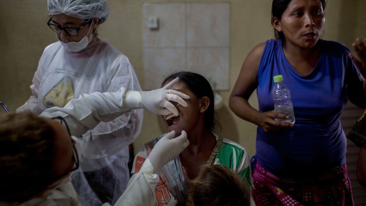 The prefecture of Manaus has set up a health clinic so Warao Indians can get medical examinations. (Victor Moriyama / For The Times)