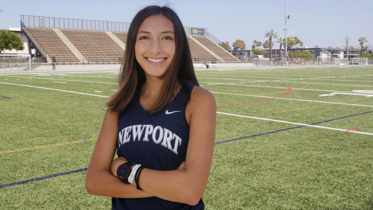 Newport Harbor High cross-country runner Mia Matsunami won the Division 2 senior race in the Laguna Hills Invitational on Sept. 8 in a time of 19 minutes 1 second.