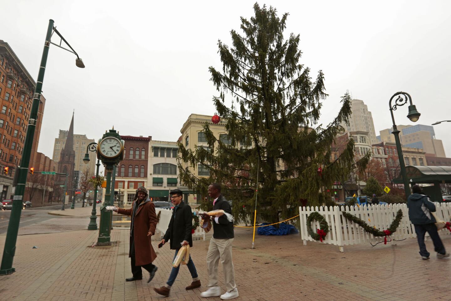 Reading, Pa., workers picked up the city's scrappy Christmas tree as a last-ditch substitute when mud prevented them from reaching the tree they'd been sent to get from a farm. Complaints followed.