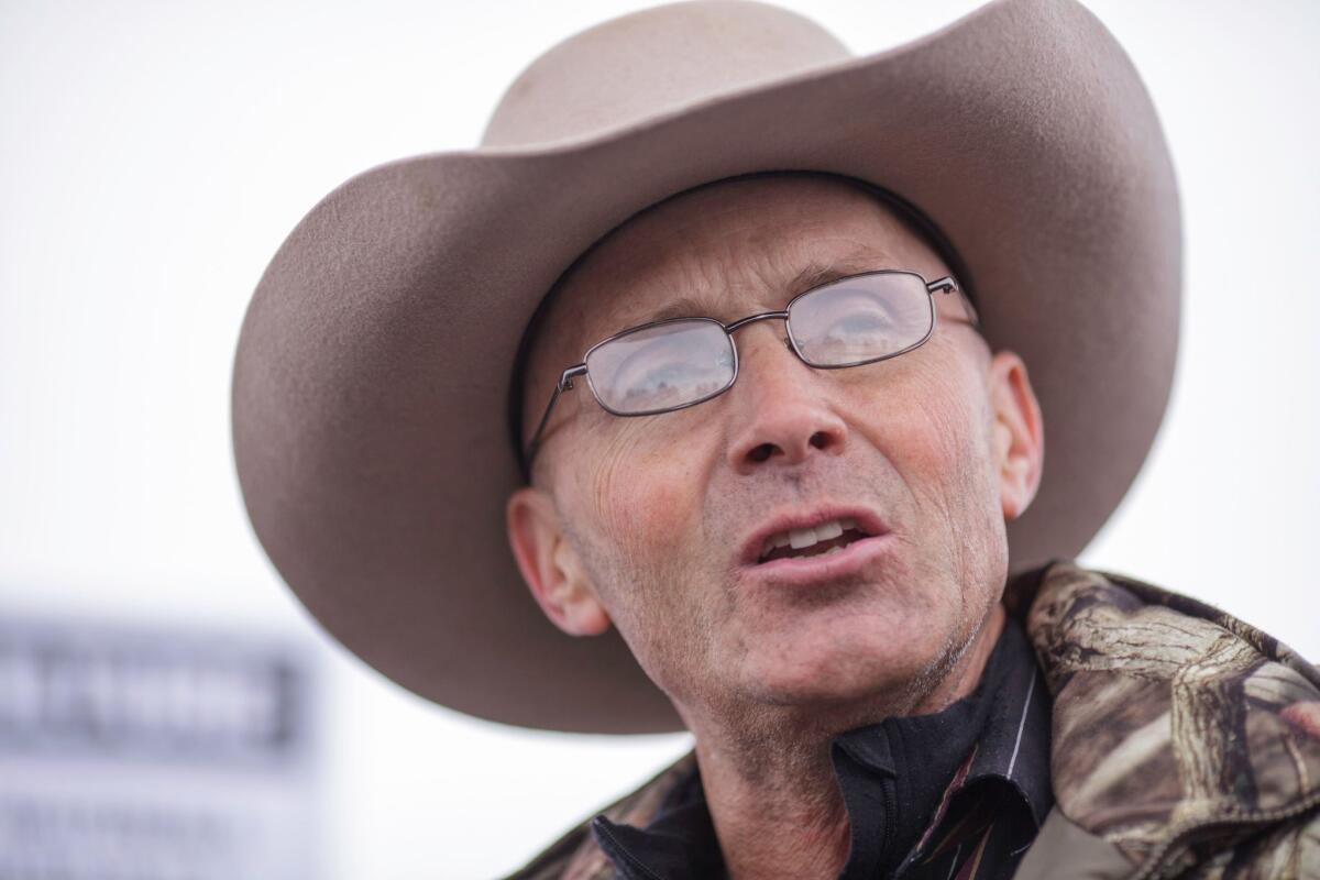 LaVoy Finicum at the Malheur National Wildlife Refuge in Oregon in January.