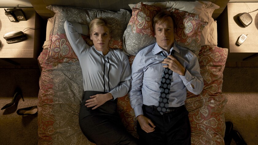 Rhea Seehorn and Bob Odenkirk play married lawyers in "Better Call Saul." But one is shiftier than the other.