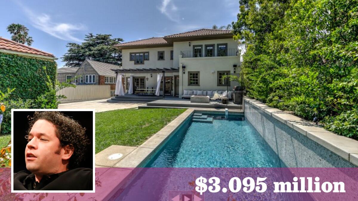 L.A. Philharmonic conductor Gustavo Dudamel has put his home in Los Feliz back on the market for $3.095 million. He bought the house two years ago for $2.775 million.