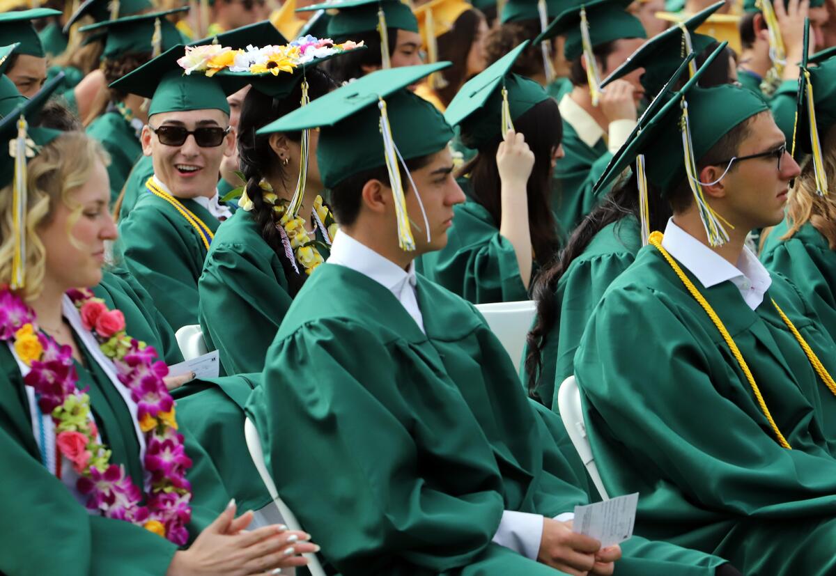 Edison High graduates during Wednesday's ceremony at Cap Sheue Field.