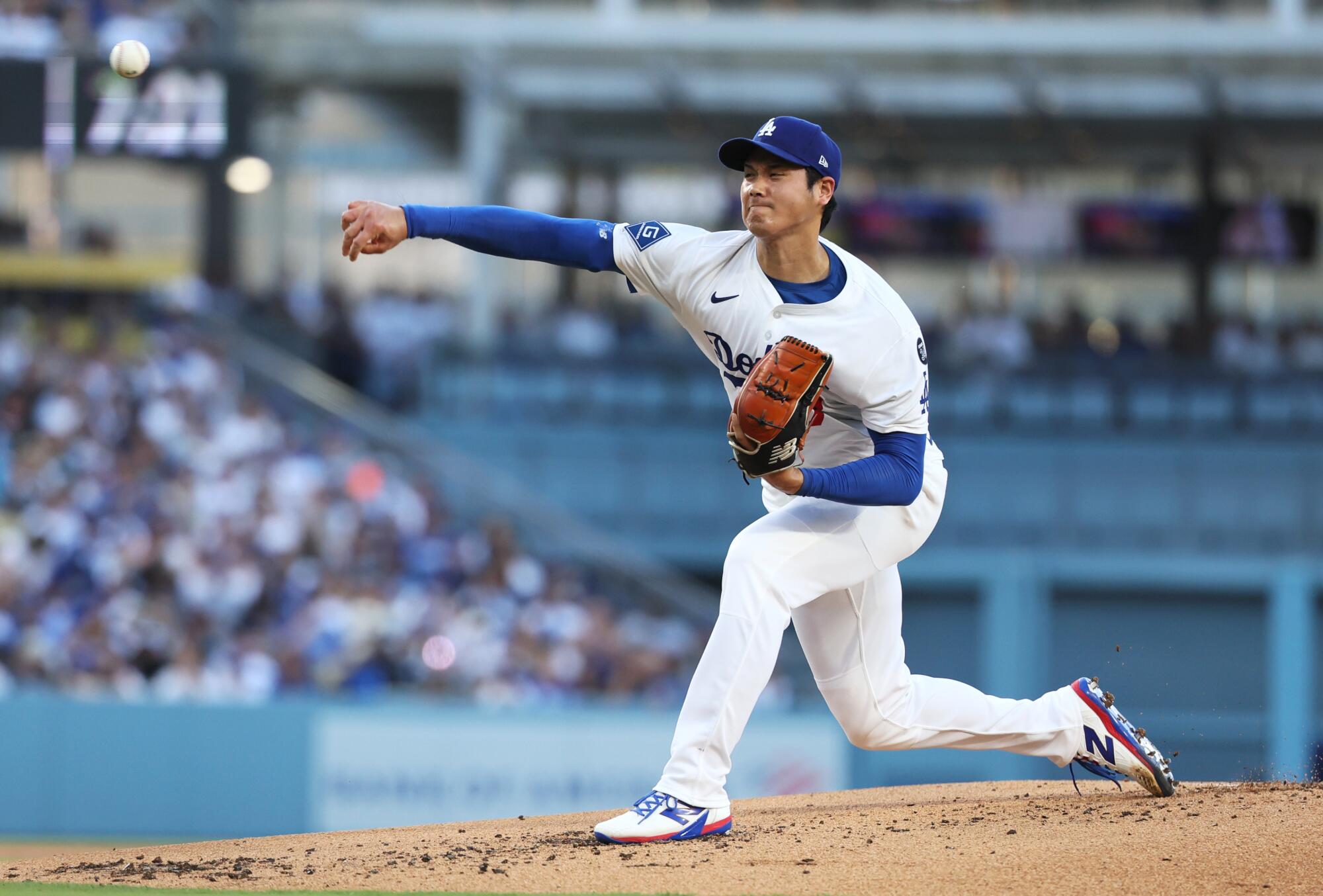 Shohei Ohtani makes pitching debut for Dodgers: Here's how it went - Los  Angeles Times