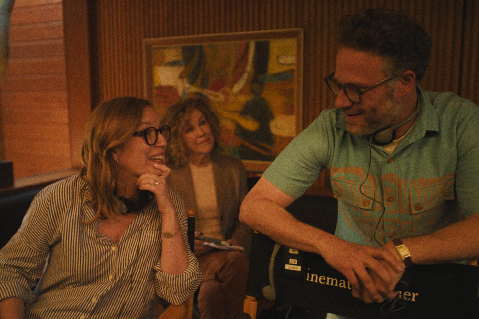 Sarah Polley, left, Catherine O'Hara and Seth Rogen in "The Studio."