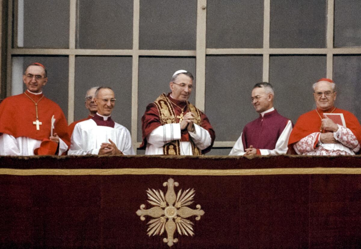 In this Saturday, Aug. 26, 1978 file photo, Pope John Paul I smiles as he appears at the central lodge of St. Peter's Basilica at The Vatican soon after his election. On Sunday, Sept. 4, 2022, Pope Francis will beatify John Paul I, the last formal step before on the path to possible sainthood. (AP Photo, File)