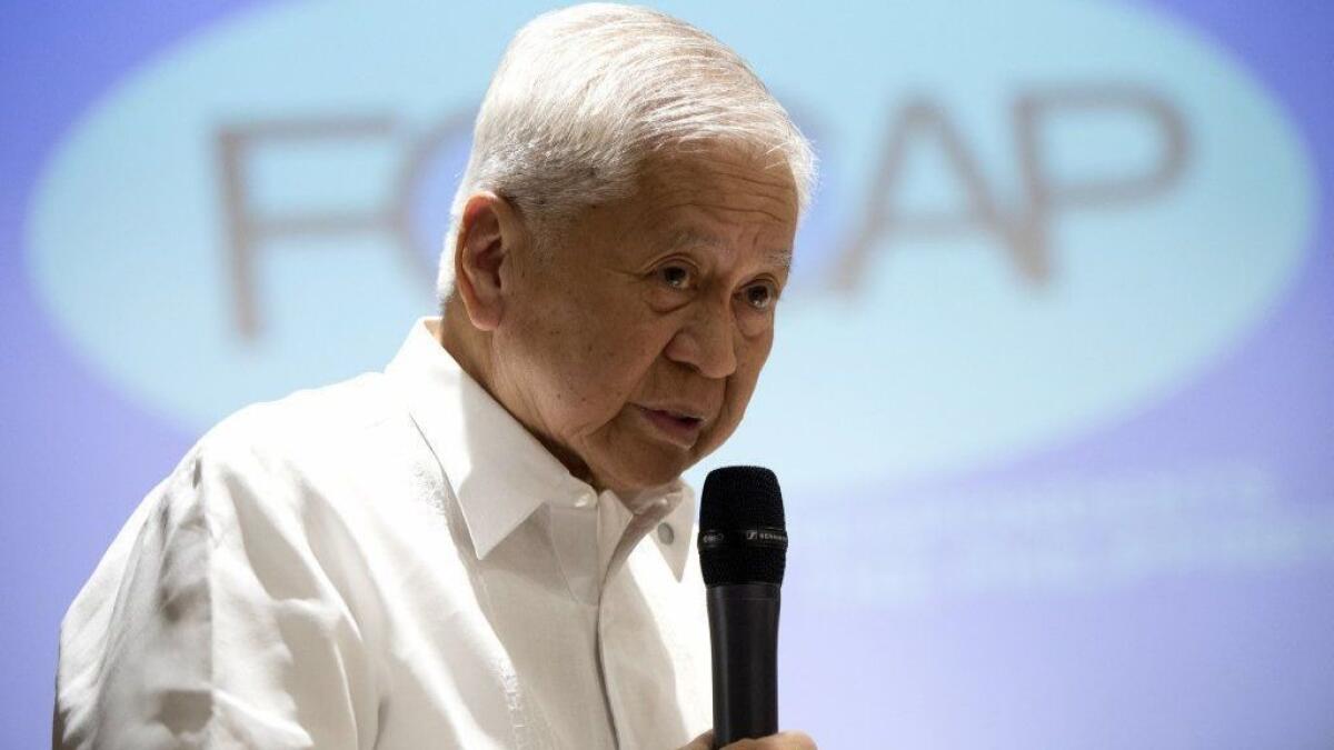 Former Philippine foreign minister Albert del Rosario, a critic of Beijing's claims in the South China Sea, was denied entry to Hong Kong and sent home, his lawyer said.