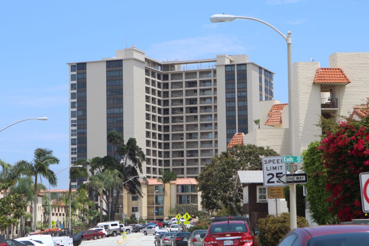The 18-story condo complex at 939 Coast Blvd. in La Jolla opened in 1964 as the Huntley Building.
