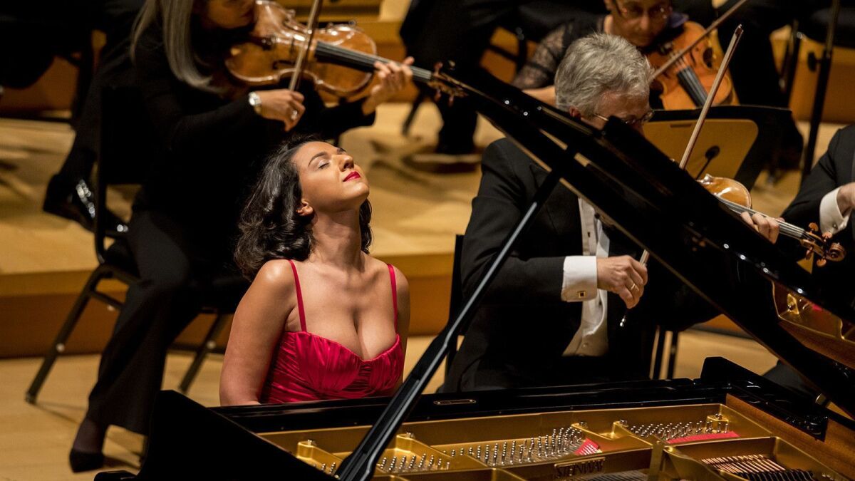 Pianist Khatia Buniatishvili will perform Rachmaninoff’s Second Piano Concerto with the LA Phil on Thursday.