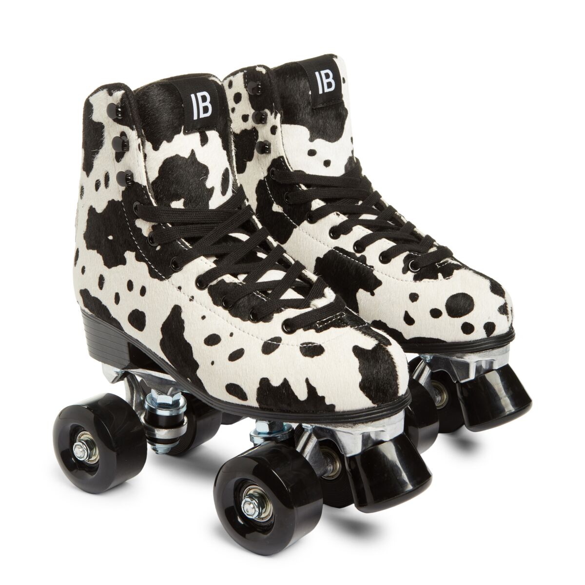 A photo of the Whip It genuine calf-hair roller skates from Intentionally Blank_.