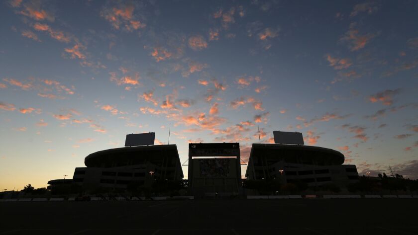 The future of the former Qualcomm Stadium, now known as SDCCU Stadium, is the subject of a legal battle between two groups that want to redevelop the site, SoccerCity and SDSU West.