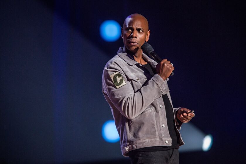 Dave Chappelle in a scene from "Dave Chappelle: Equanimity & The Bird Revelation." Credit: Mathieu Bitton/Netflix