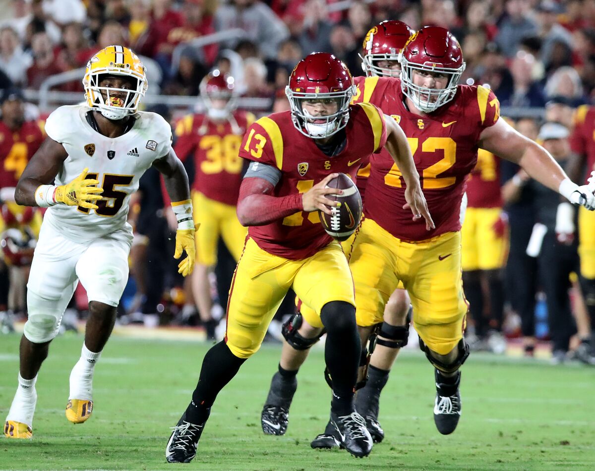 Column: Is USC star QB Caleb Williams ready for bigger tests? - Los Angeles Times