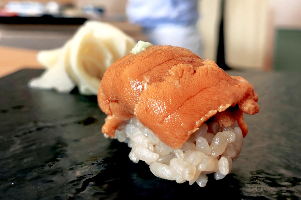 Uni sushi from Sushi I-Naba in Manhattan Beach.