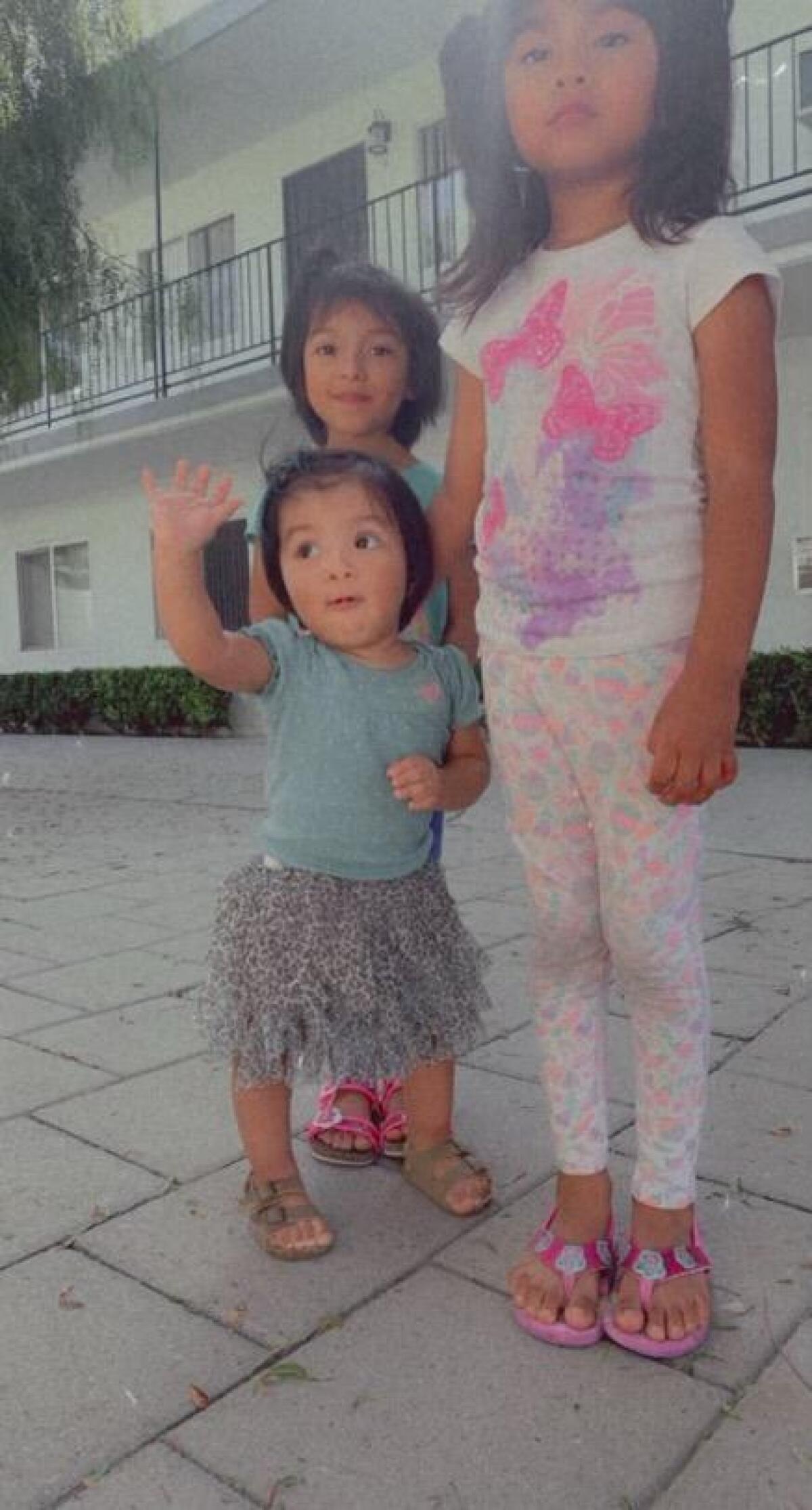Pictured in an undated photo are the three Saldana Andrade girls.