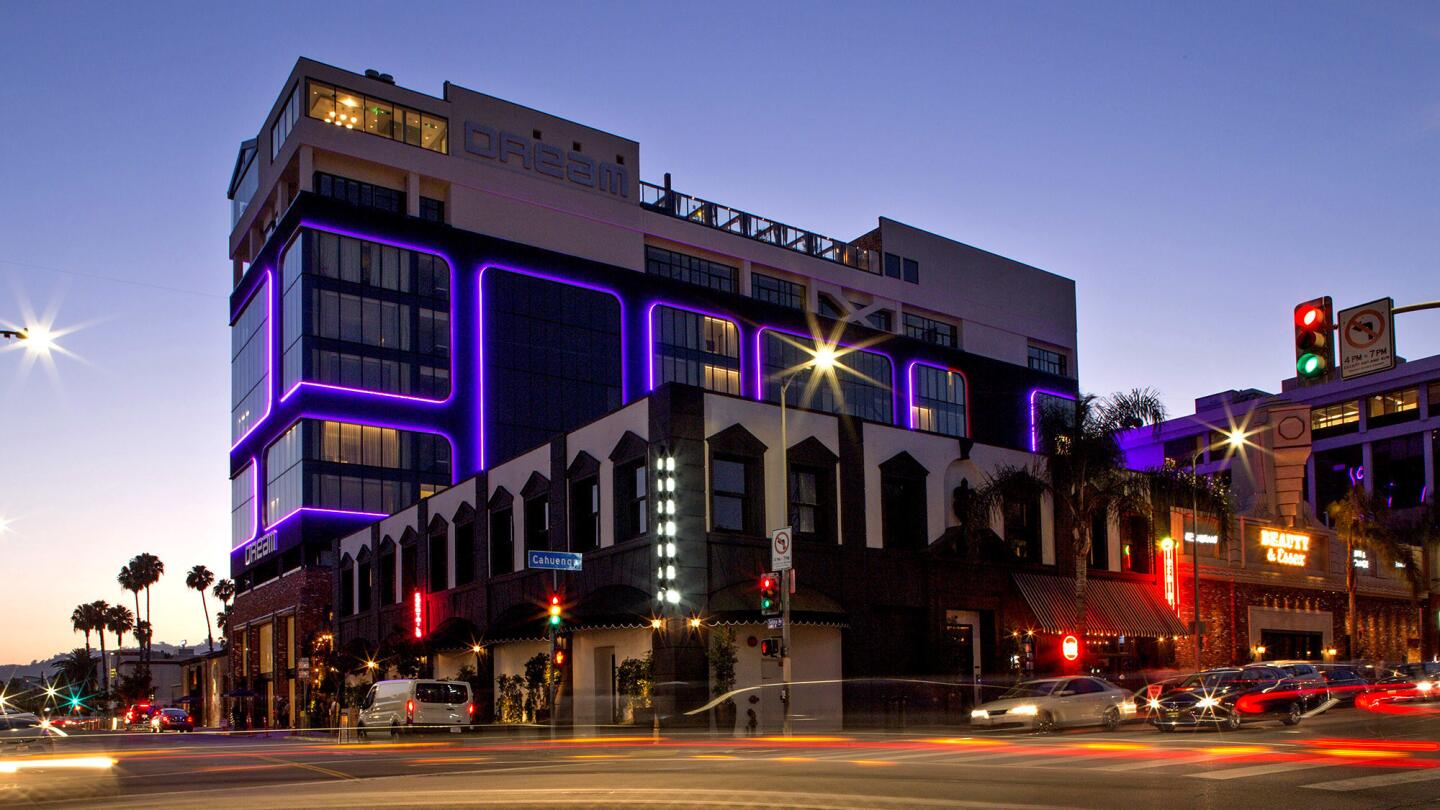 Dream Hotel in Hollywood is part of a $110-million complex that includes restaurants and a nightclub.