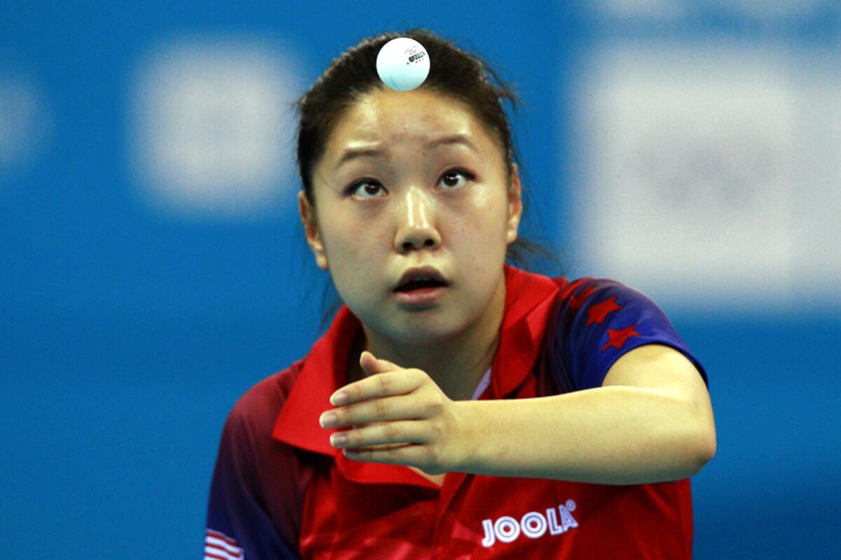Lily Zhang of Palo Alto took bronze for the U.S. in the girls' table tennis competition at the at the Youth Summer Games in Nanjing, China.