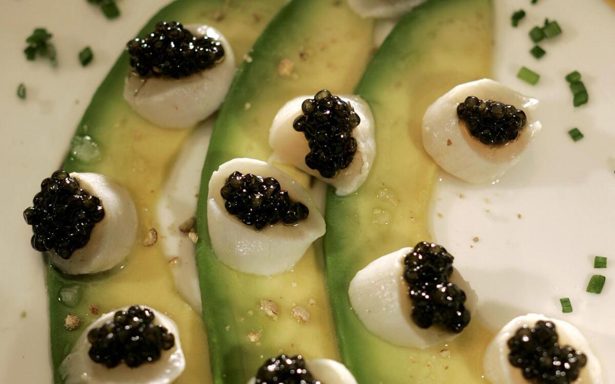 Scallop ceviche with caviar