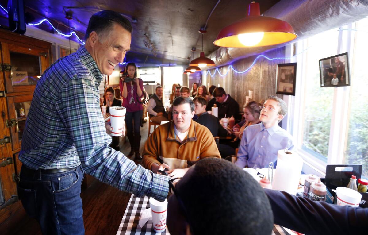 Mitt Romney was still looking like a serious 2016 candidate on Jan. 28 as he visited with diners in Starkville, Miss.