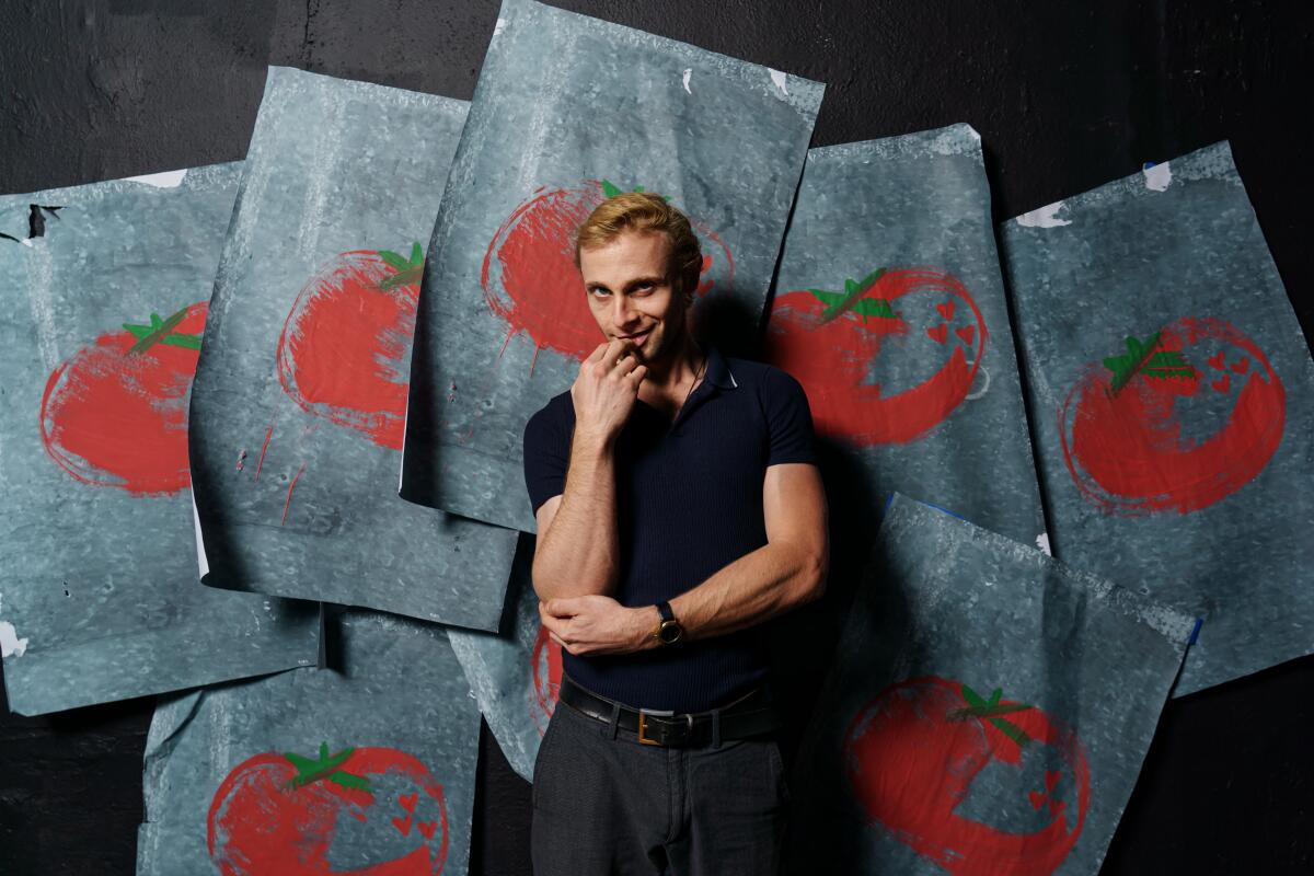 Derek Chariton plays Andy Warhol at age 18 in Pacific Resident Theatre's production of "Andy Warhol's Tomato" in Venice.