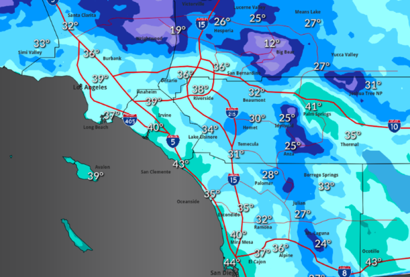 San Diego braces for coldest weather of winter (so far) The San Diego