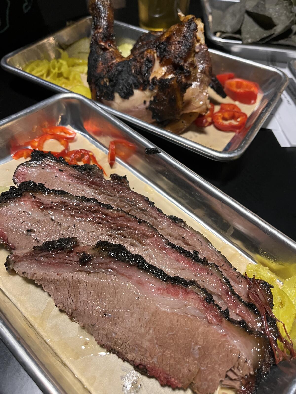 Villains Brewing Co. in Anaheim serves barbecue entrees by Smoke & Fire.
