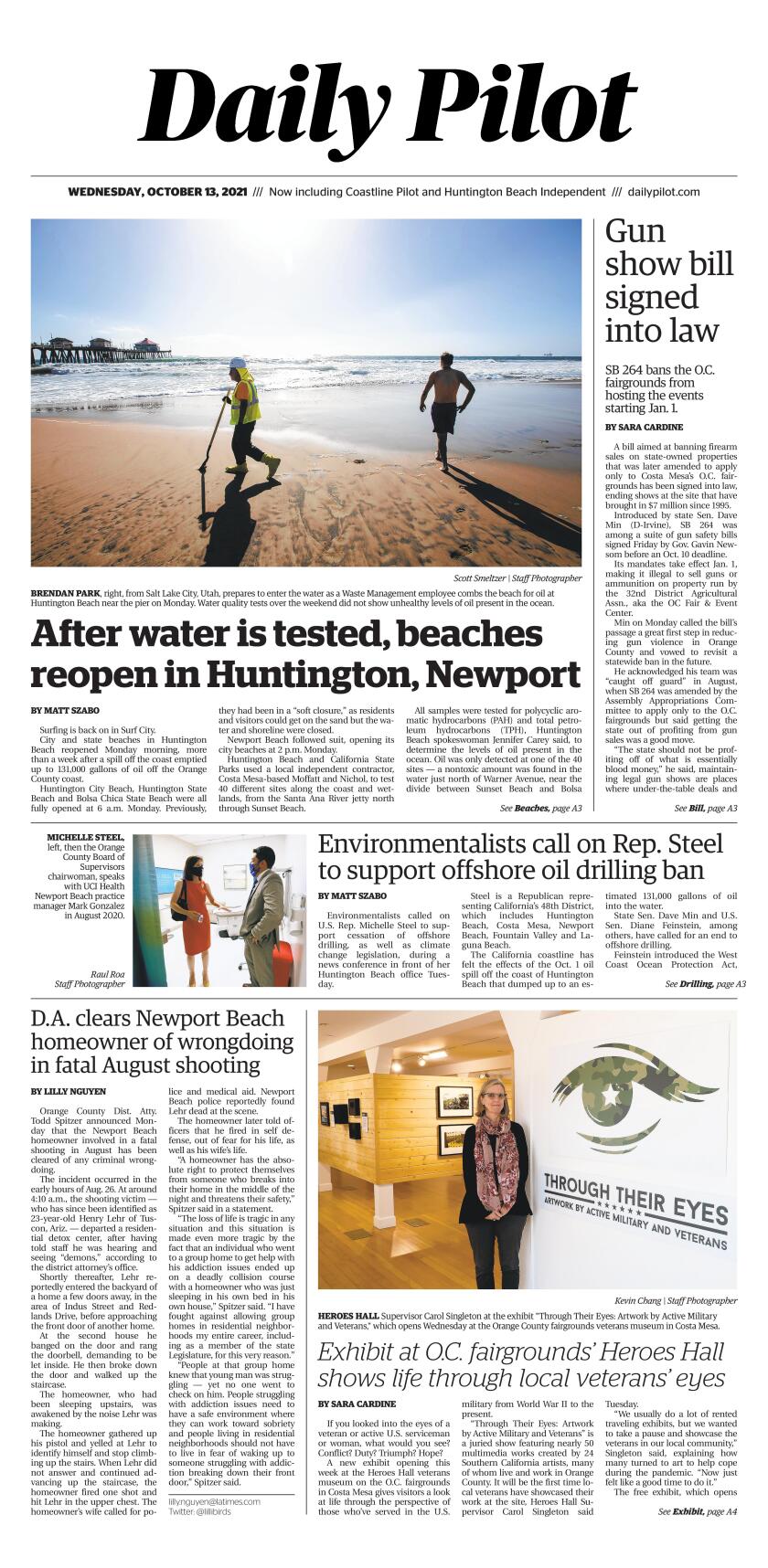 Oct. 13 2021 Daily Pilot cover