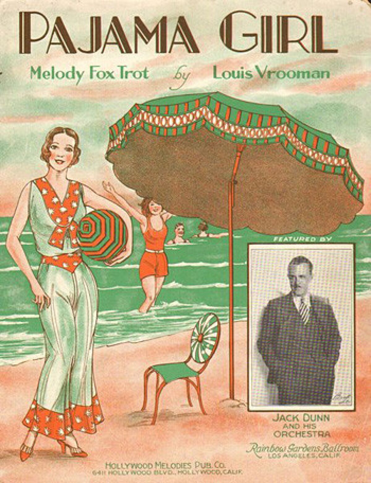 The cover for the 1931 sheet music "Pajama Girl," composed by Louis Vrooman. The sheet music is part of the new book, "Songs in the Key of Los Angeles: Sheet Music From the Collection of the Los Angeles Public Library."