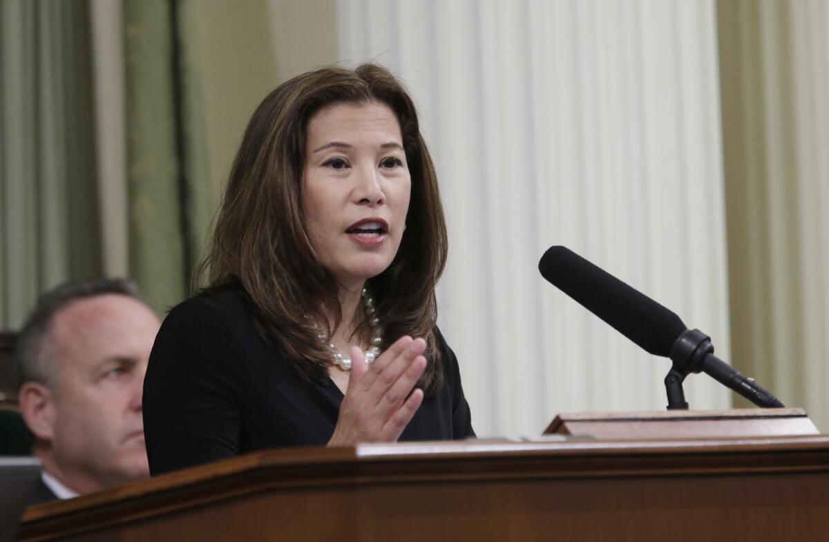California Supreme Court Chief Justice Tani Cantil-Sakauye, pictured addressing the Legislature, is also chairwoman of the state Judicial Council, which oversees administrative staff whose spending was questioned Wednesday by a state audit.
