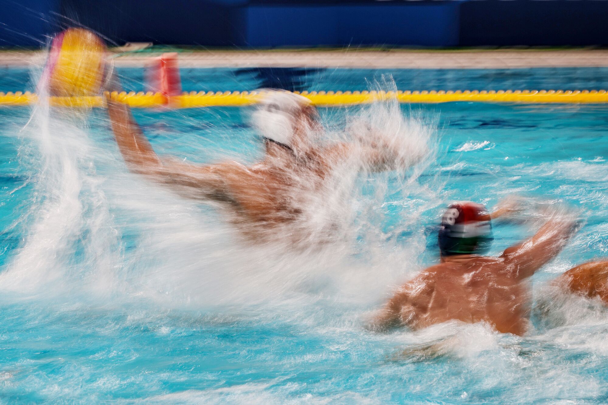 Water polo players compete at the Tokyo Olympics