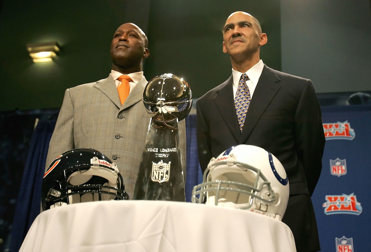 Lovie Smith of the Chicago Bears and Tony Dungy of the Indianapolis Colts 