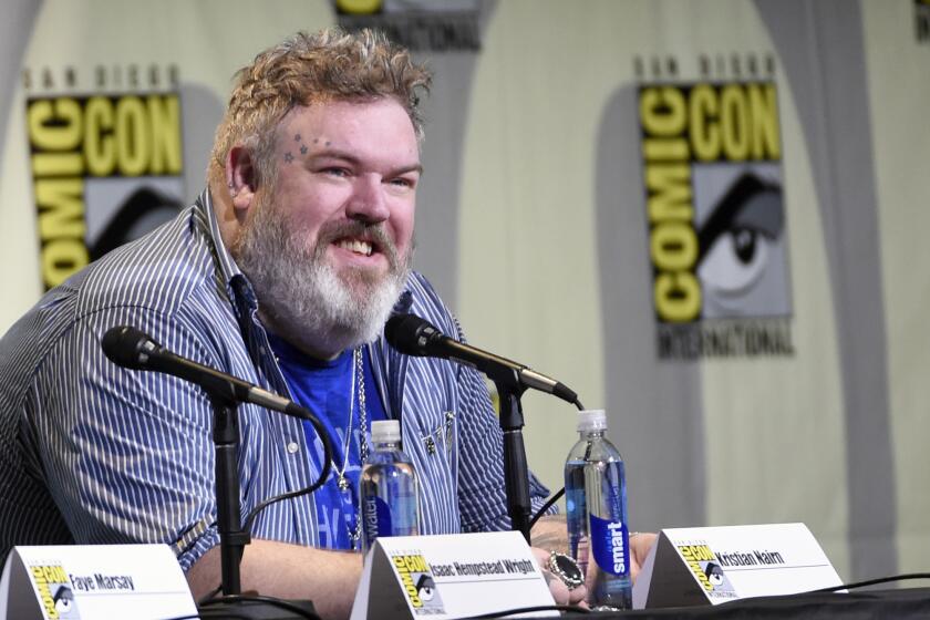 Kristian Nairn attends the "Game of Thrones" panel on day 2 of Comic-Con International on Friday, July 22, 2016, in San Diego.