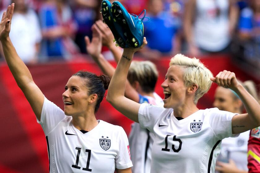 If Americans Ali Krieger (11) and Megan Rapinoe (15) want to be cheering after a Women's World Cup semifinal against Germany on Tuesday, Krieger's knowledge of the opposition could be crucial.