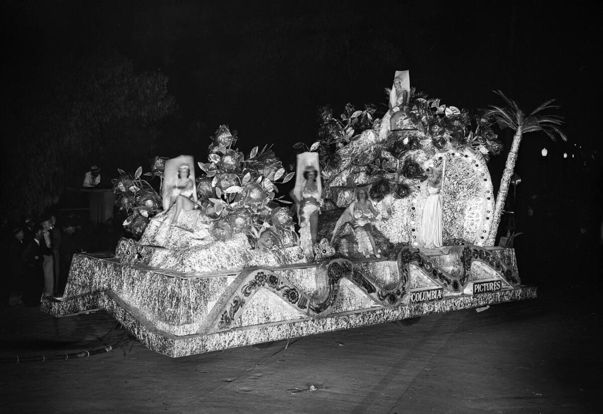 Sept. 24, 1932: "Rock of Gibralter" float from Columbia Pictures at the Electrical Parade and Sports Pageant.
