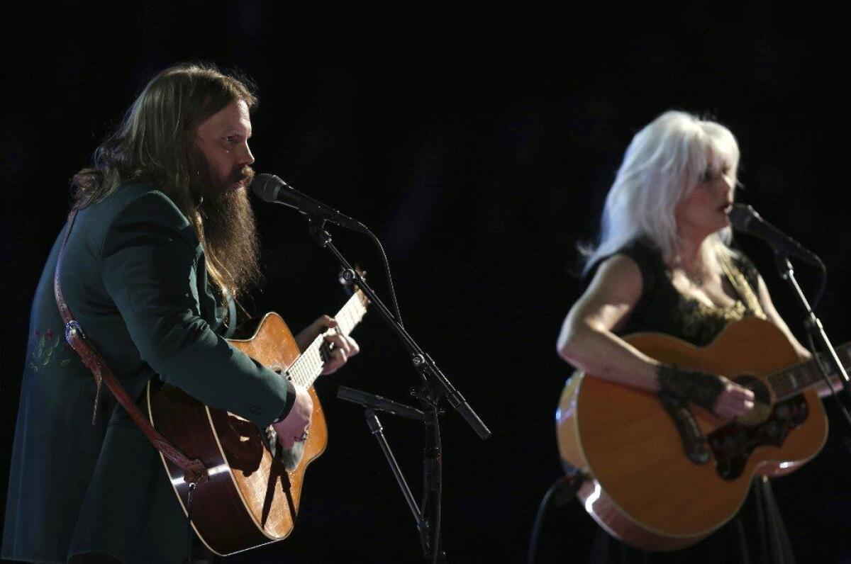 Chris Stapleton and Emmylou Harris performed a tribute to Tom Petty.