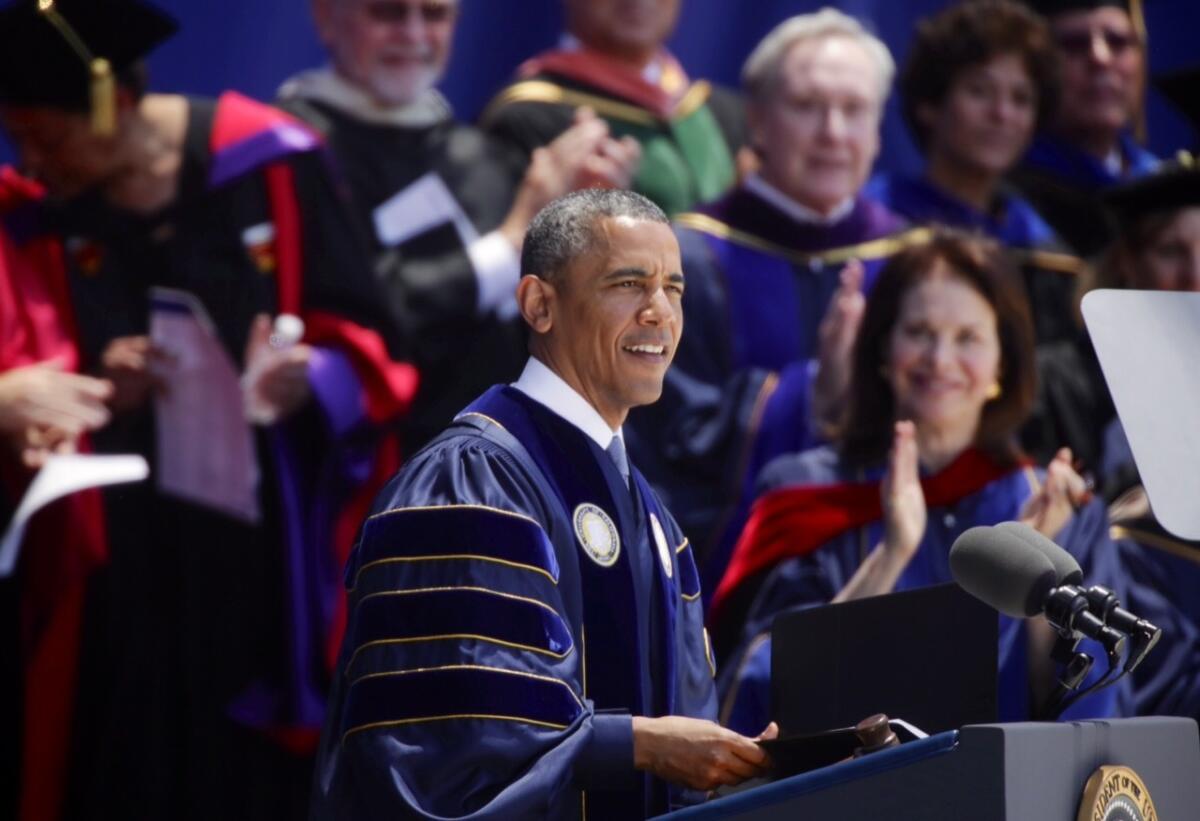 President Obama delivered the UC Irvine commencement in 2014.