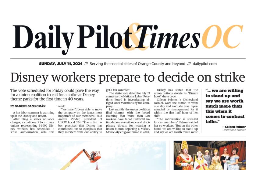 Front page of the Daily Pilot & TimesOC e-newspaper for Sunday, July 14, 2024.