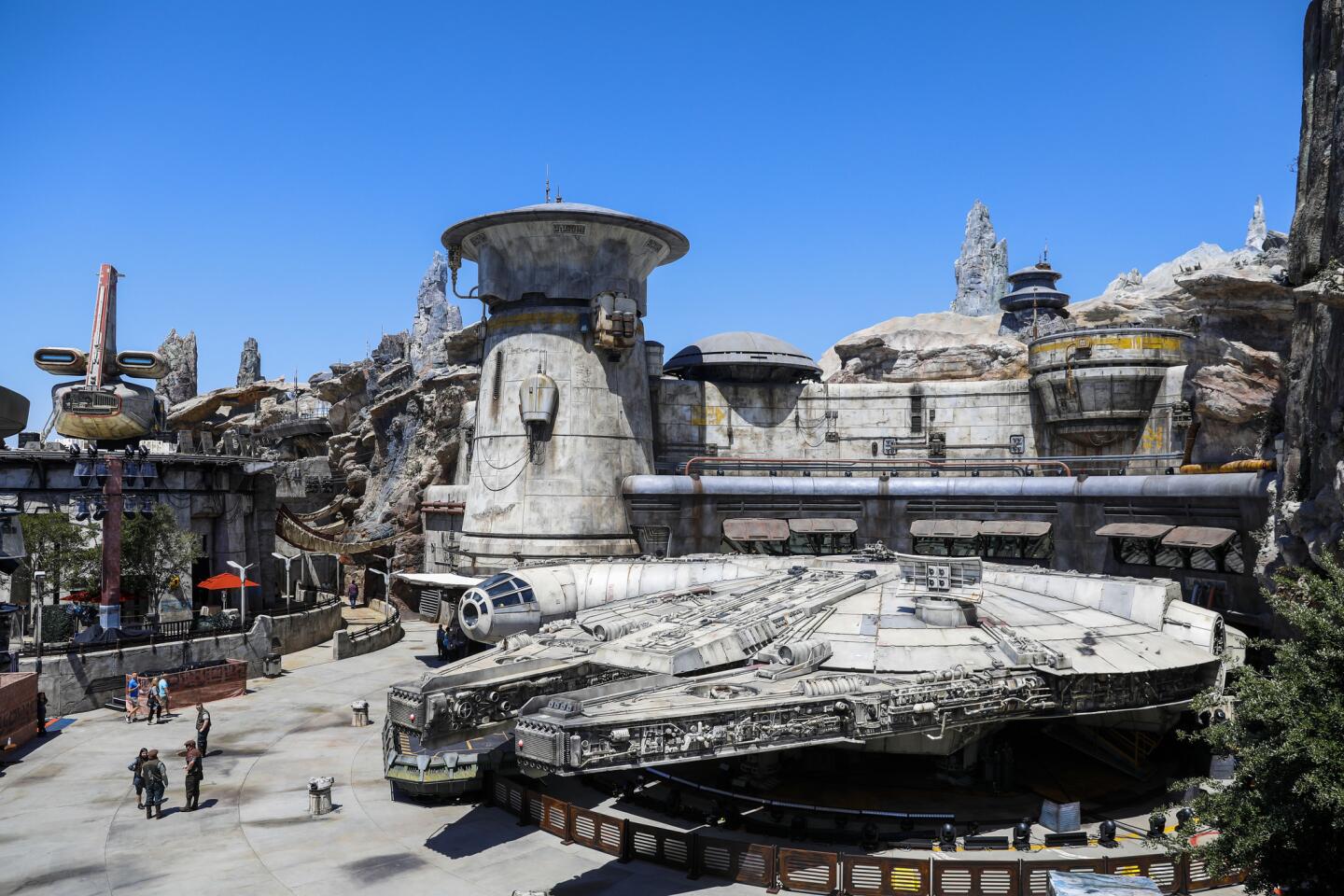 The Millennium Falcon: Smugglers Run ride, inside the new "Star Wars: Galaxy?s Edge," at Disneyland Resort, in Anaheim, CA, May 29, 2019. Members of the media roam the new territory, positioned beyond "Frontierland," at the back of the property. (Jay L. Clendenin / Los Angeles Times)